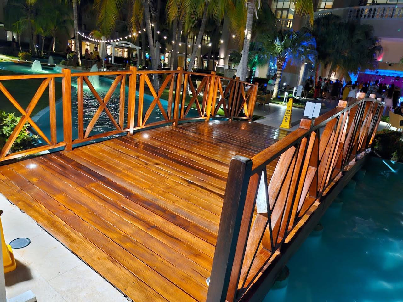 Resort Wooden Pool Footbridge