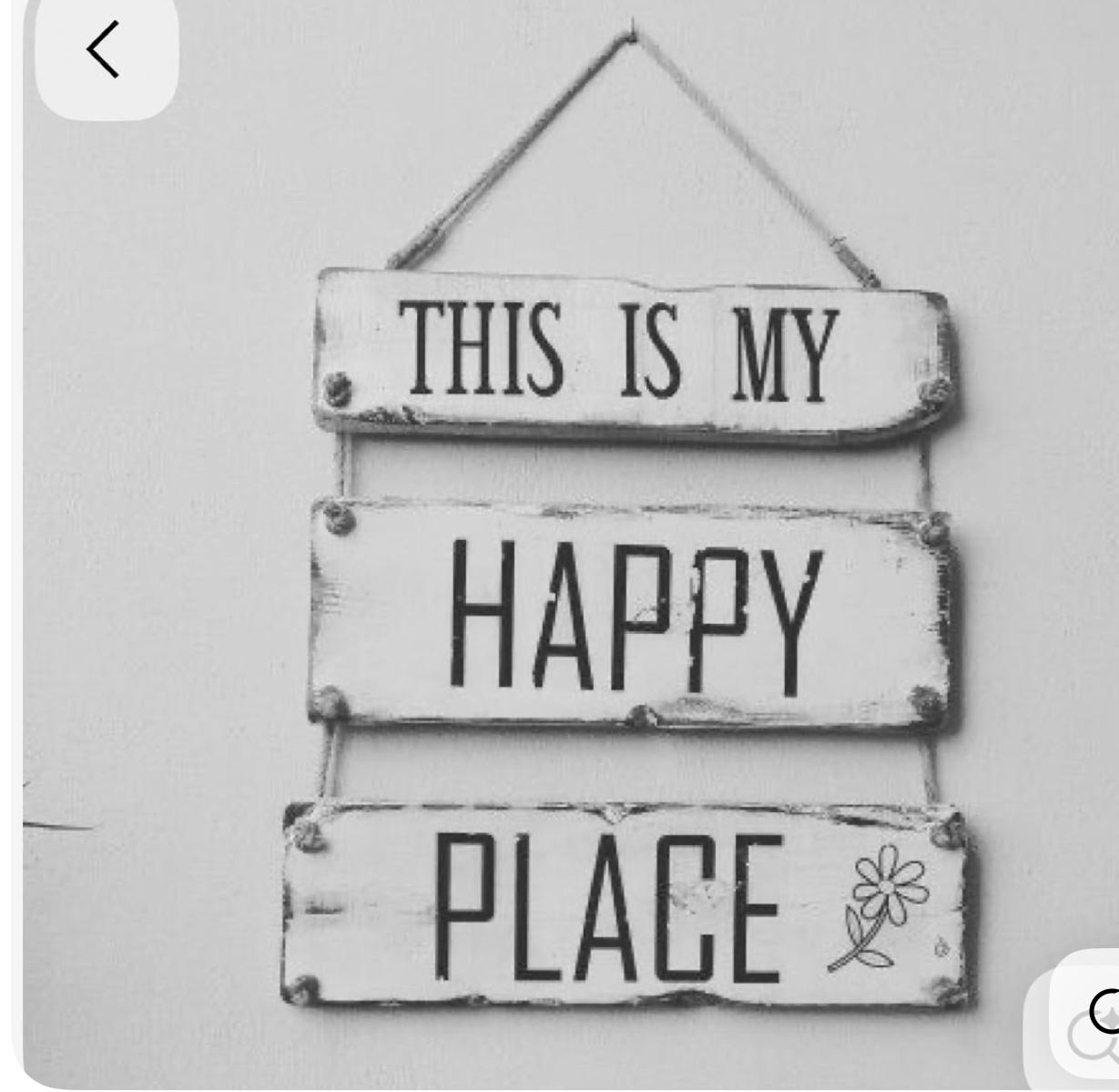 Vintage Whitewash "Happy Place" Wall Plaque