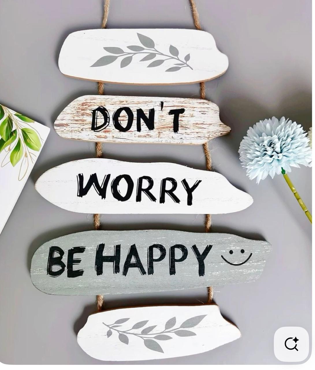 Coastal "Don't Worry Be Happy" Hanging Sign