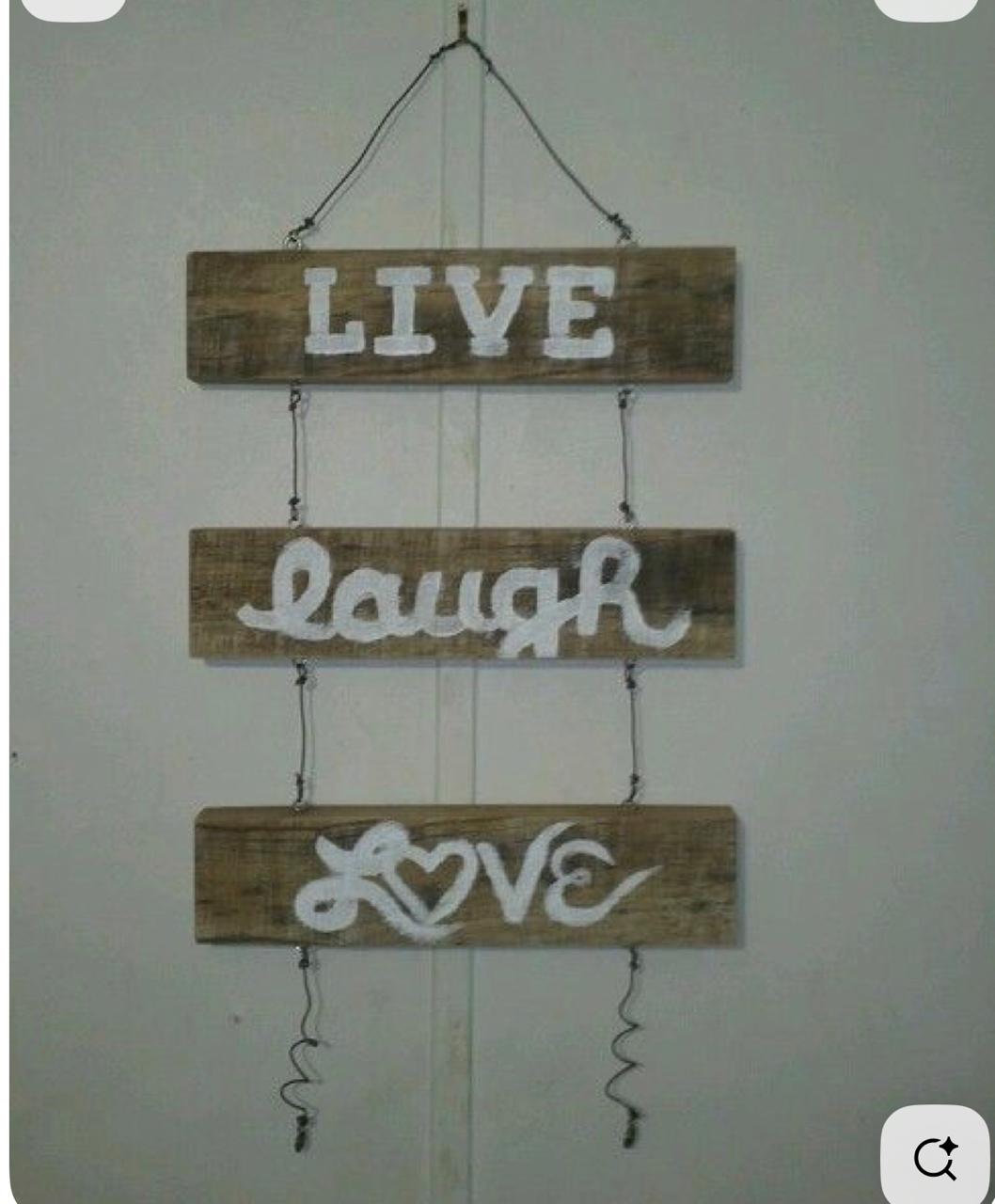 Rustic Wood & Wire "Live Laugh Love" Sign