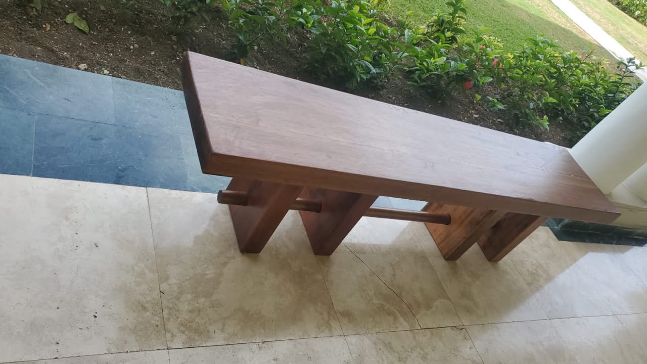 Modern Rustic Solid Wood Bench