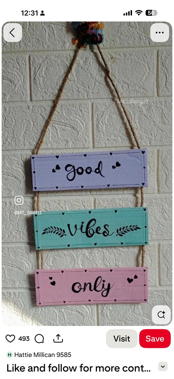 Pastel Trio "Good Vibes Only" Wall Hanging
