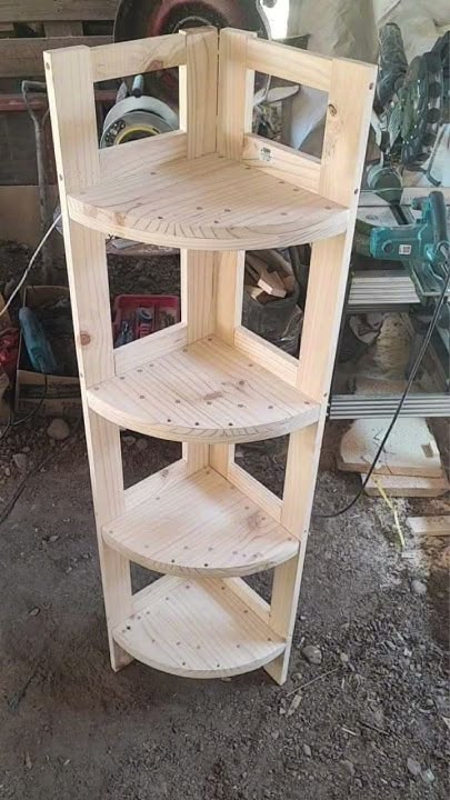Pinus Natural 4-Tier Corner Shelf